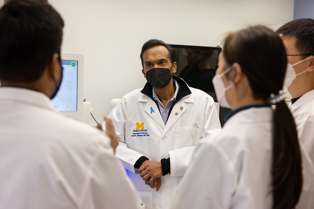 Dr. Arul Chinnaiyan with his laboratory staff